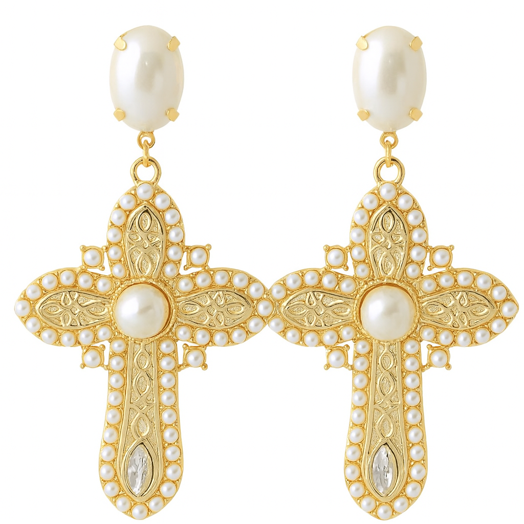 Saint Luxe Cross Earrings